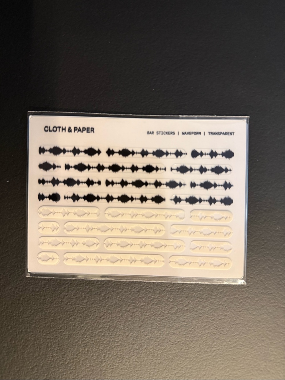 Cloth & Paper Black Waveform Bar Stickers